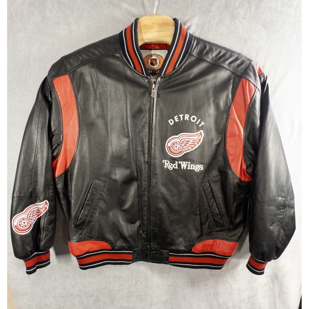 NHL Detroit Redwings Leather Jacket Mens XXL Hockey Coat